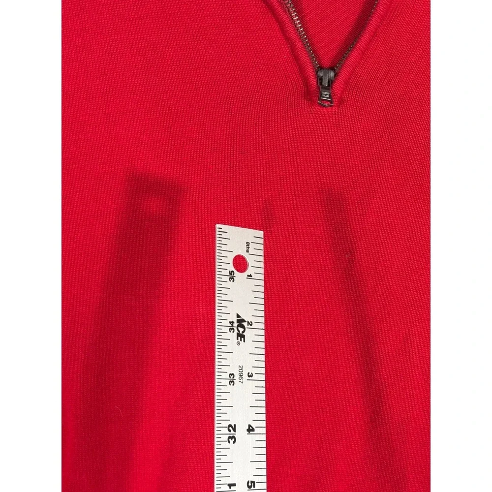 Tommy‎ Hilfiger Mens Red 1/4 Zip Pullover Sweater L/G